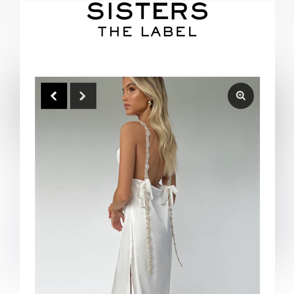 Sisters the Label Sofia Midi Pearl Silk Dress